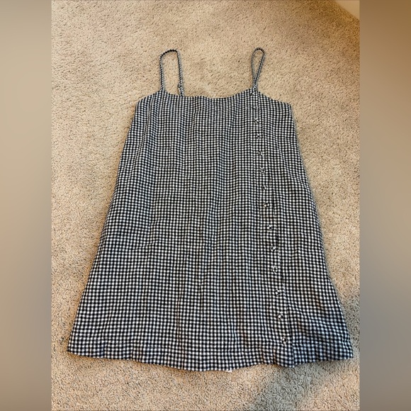 Abercrombie & Fitch Dresses & Skirts - Abercrombie Black White Gingham Plaid Mini Dress Size Small Tall With Shorts